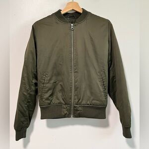 American Eagle Olive Green Bomber Jacket Unisex XS